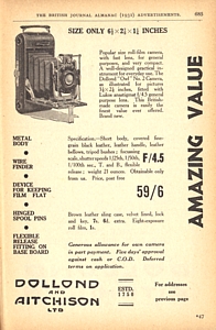 Dollond Owl No 2 camera (1931 BJPA Advert)