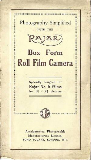 Image of Rajar No 6 Box Camera Instructions