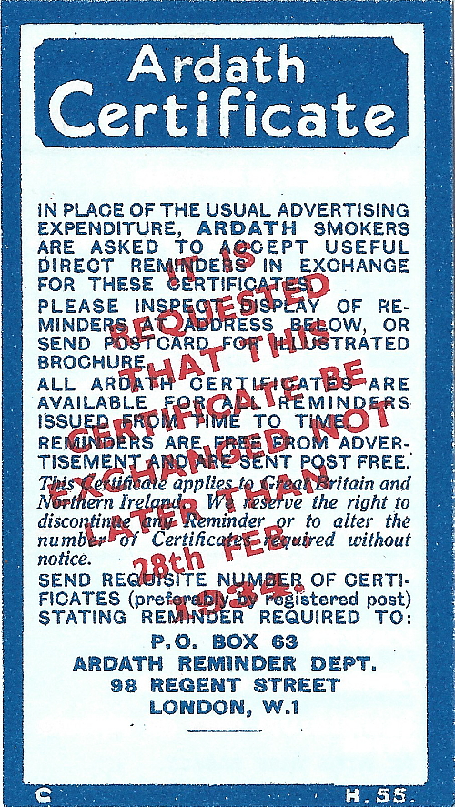 Image of Ardath Cigarette Coupon showing deadline date