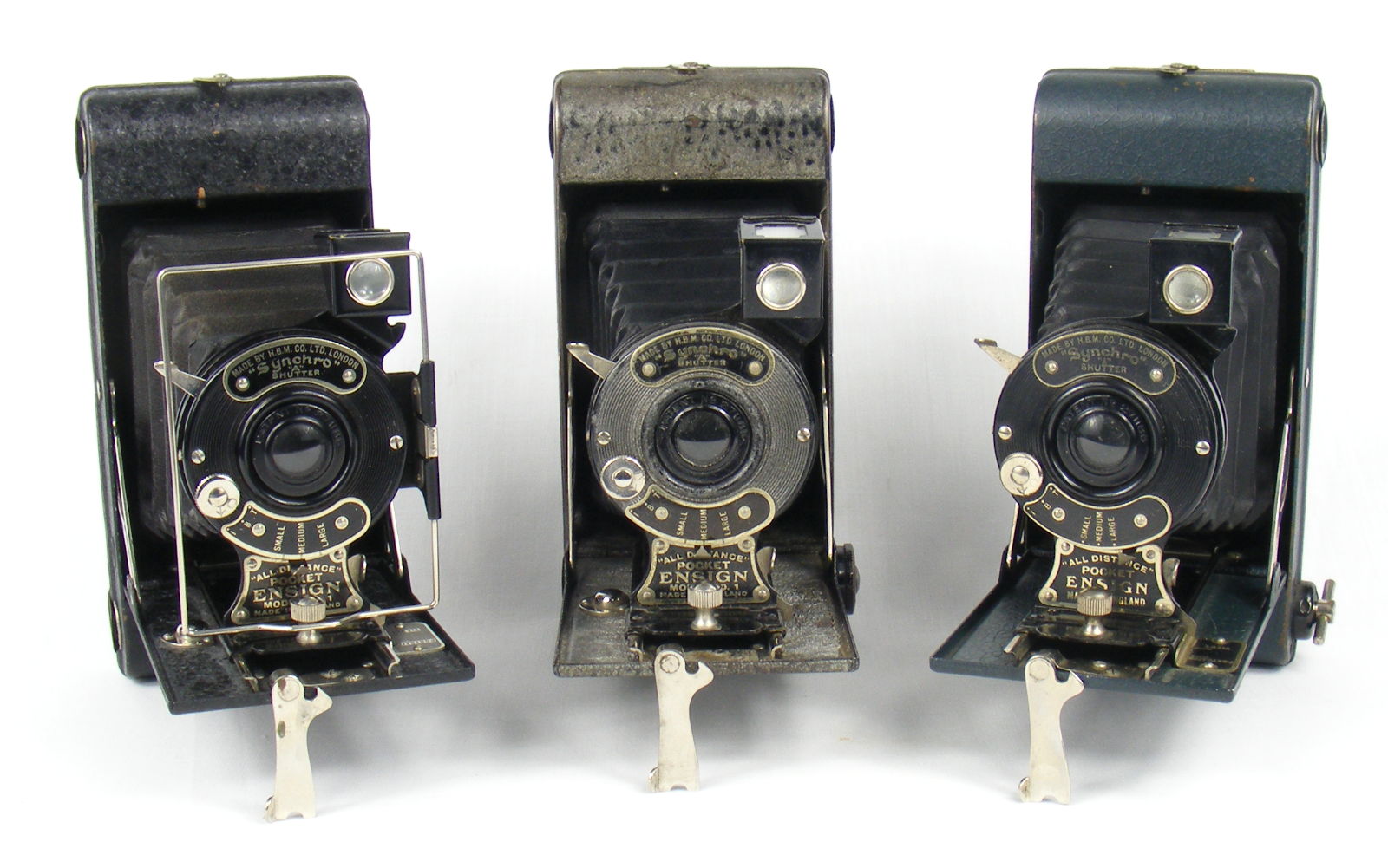 Image of All Distance Pocket Ensign Folding Camera (blue, silver/grey and black variants)