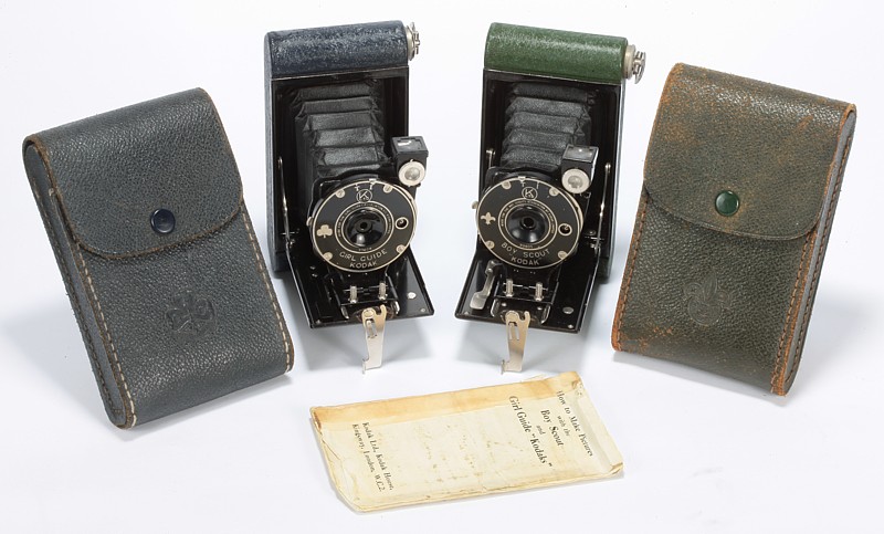 Image of Girl Guide and Boy Scout Kodak cameras