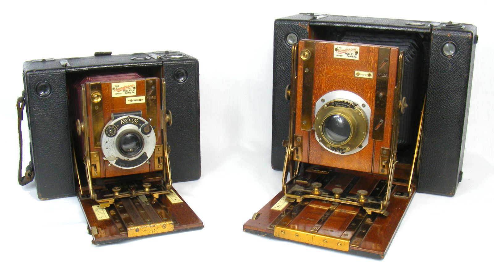 Image of both models of Sanderson Roll Film camera
